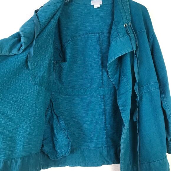 Soft Surroundings Drapey Open Front Drawstring Waist Pockets Jacket PM M Petite - Picture 3 of 15